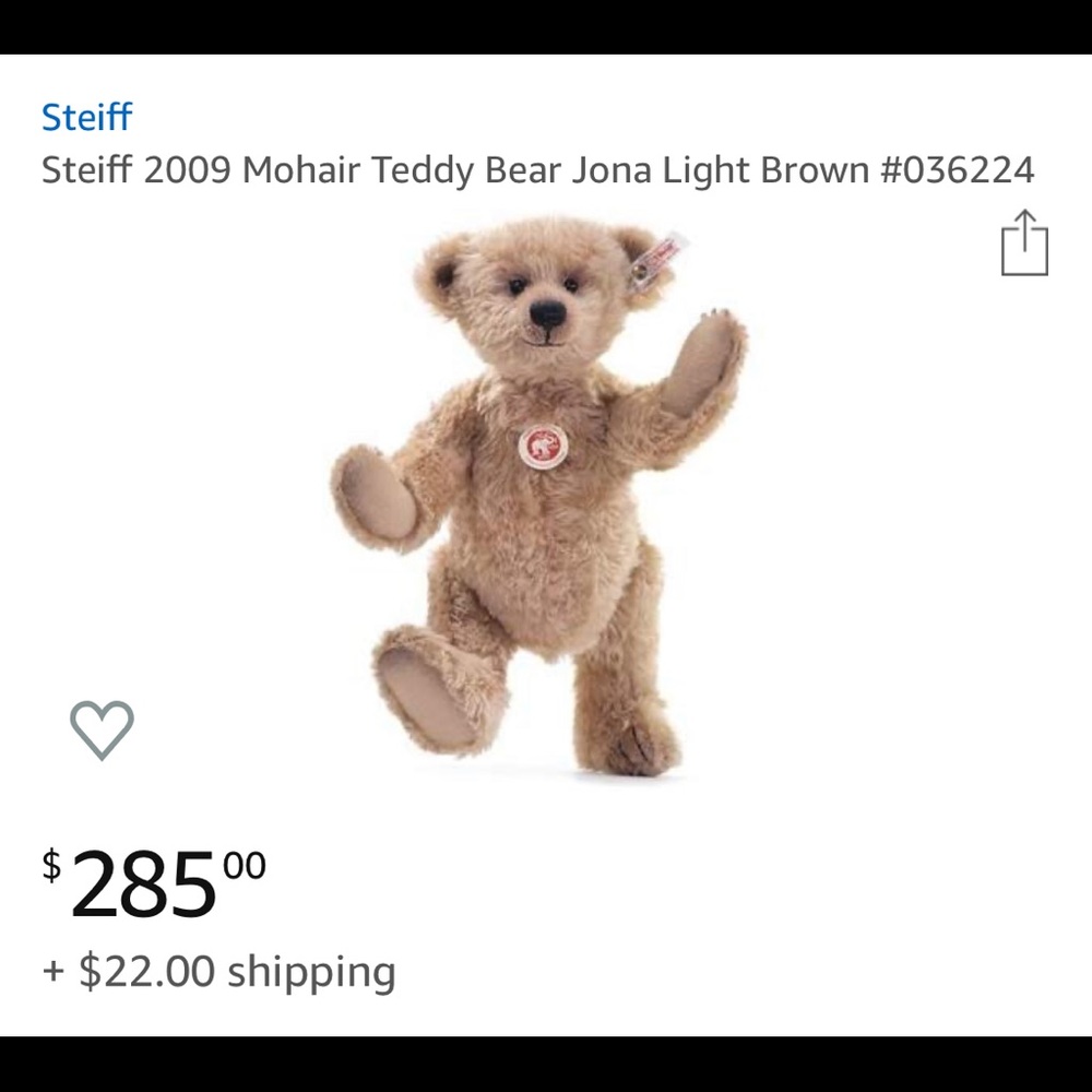 Jona - Steiff 2009 Mohair Teddy 14” #01766 - Picture 5 of 6